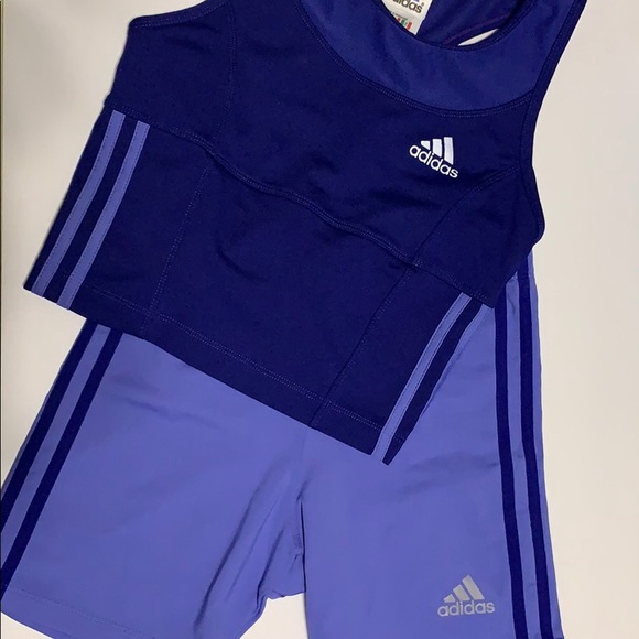 adidas biker shorts set